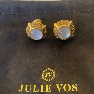 Julie Vos Gold and White Moonstone Earrings